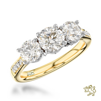Memoire Three Stone 0.40ct F SI1 18ct Yellow Gold Diamond Ring