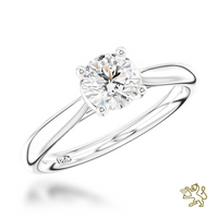 Open Tulip Solitaire 0.61ct F SI1 Diamond Platinum Ring