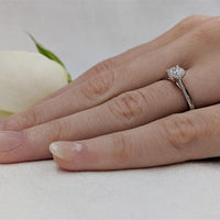 Open Tulip Solitaire 0.61ct F SI1 Diamond Platinum Ring