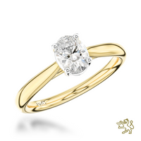 Classic Oval Solitaire 0.50ct F SI1 Diamond Yellow Gold/Platinum Ring