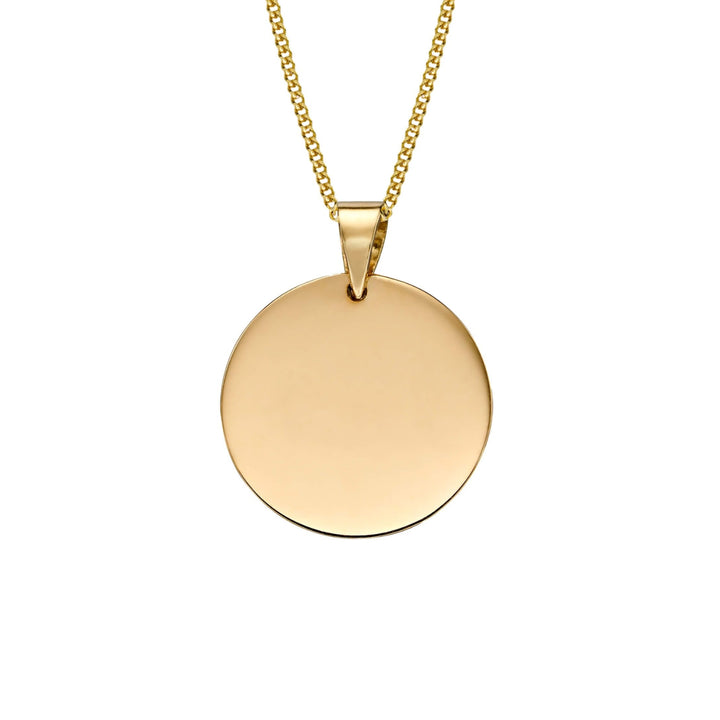 Plain 11mm Disc 9ct Yellow Gold Pendant