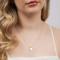 Plain 14mm Heart 9ct Yellow Gold Pendant