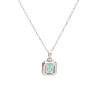 Emerald and Diamond 18ct White Gold Pendant - Michael Jones Jeweller