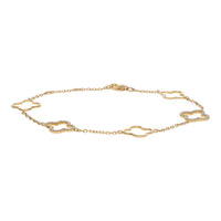 Diamond 0.23ct 9ct Yellow Gold Clover Bracelet - Michael Jones Jeweller