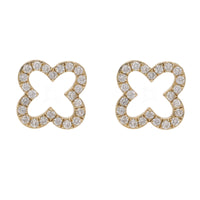 Diamond 0.24ct 9ct Yellow Gold Clover Stud Earrings - Michael Jones Jeweller