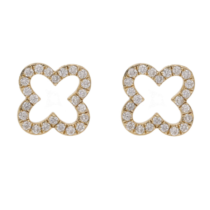 Diamond 0.24ct 9ct Yellow Gold Clover Stud Earrings