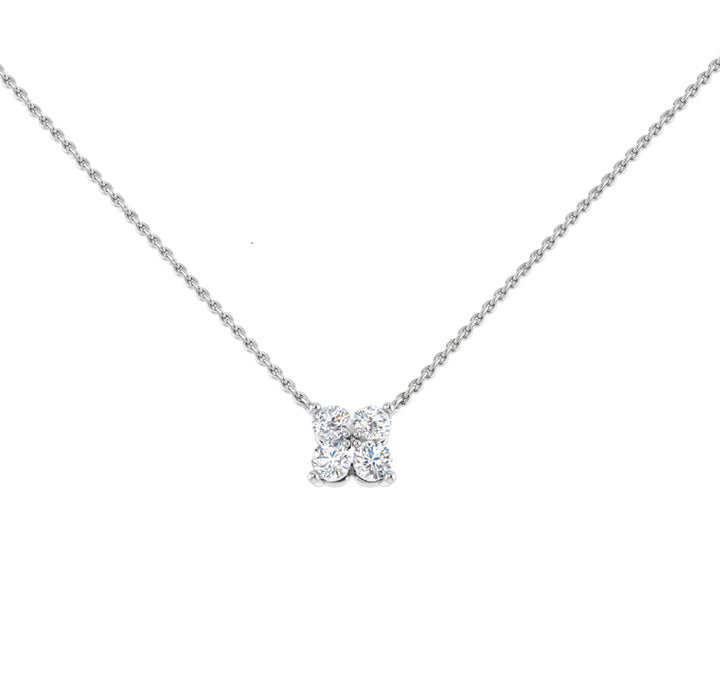 Diamond 0.32ct 18ct White Gold Flower Necklace
