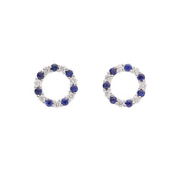 Sapphire and Diamond 18ct White Gold Stud Earrings - Michael Jones Jeweller