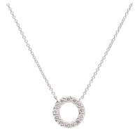 Open Circle Diamond 0.27ct 18ct White Gold Necklace - Michael Jones Jeweller