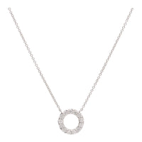 Open Circle Diamond 0.27ct 18ct White Gold Necklace - Michael Jones Jeweller
