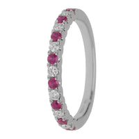 Ruby and Diamond 18ct White Gold Half Eternity Ring - Michael Jones Jeweller