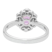 Pink Sapphire and Diamond 18ct White Gold Cluster Ring - Michael Jones Jeweller