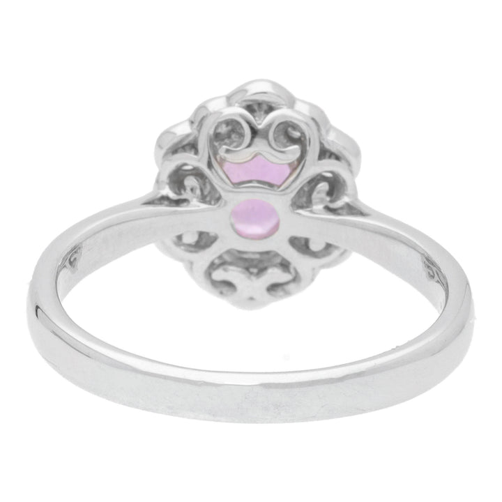 Pink Sapphire and Diamond 18ct White Gold Cluster Ring - Michael Jones Jeweller