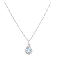 Aquamarine and Diamond 18ct White Gold Pendant - Michael Jones Jeweller