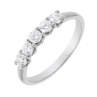 Diamond 1.60ct Platinum Five Stone Half Eternity Ring - Michael Jones Jeweller