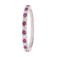 Ruby and Diamond 18ct White Gold Half Eternity Ring - Michael Jones Jeweller