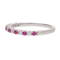 Ruby and Diamond 18ct White Gold Half Eternity Ring - Michael Jones Jeweller