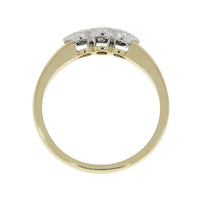 Diamond Millgrain 18ct Yellow Gold Three Stone Ring - Michael Jones Jeweller