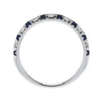 Sapphire and Diamond Platinum Half Eternity Ring - Michael Jones Jeweller