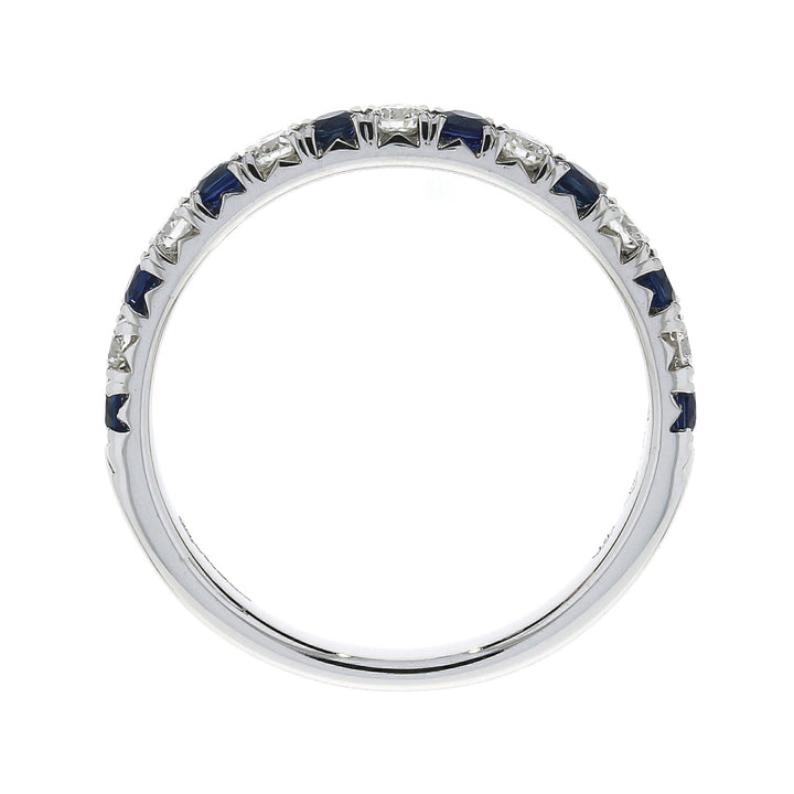 Sapphire and Diamond Platinum Half Eternity Ring - Michael Jones Jeweller