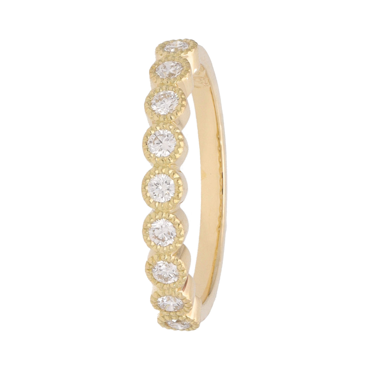Diamond 0.28ct Collar Set 18ct Yellow Gold Half Eternity Ring - Michael Jones Jeweller