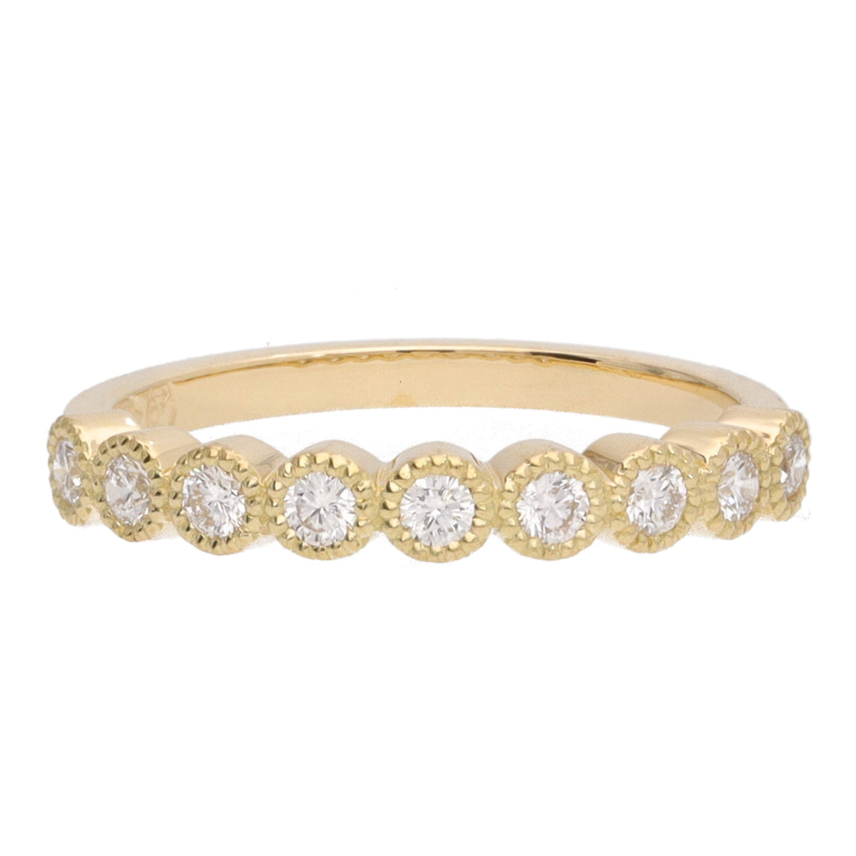 Diamond 0.28ct Collar Set 18ct Yellow Gold Half Eternity Ring - Michael Jones Jeweller