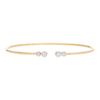 Diamond 0.22ct 18ct Yellow Gold Torque Bangle - Michael Jones Jeweller