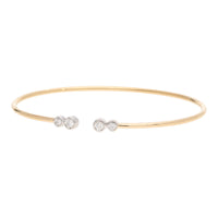 Diamond 0.22ct 18ct Yellow Gold Torque Bangle - Michael Jones Jeweller