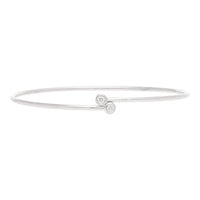 Diamond 0.11ct 18ct White Gold Crossover Bangle - Michael Jones Jeweller