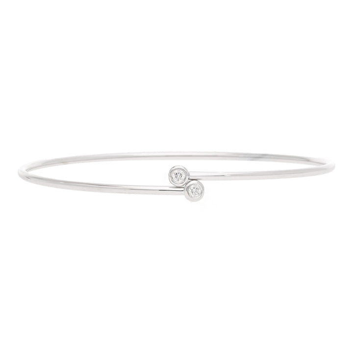 Diamond 0.11ct 18ct White Gold Crossover Bangle