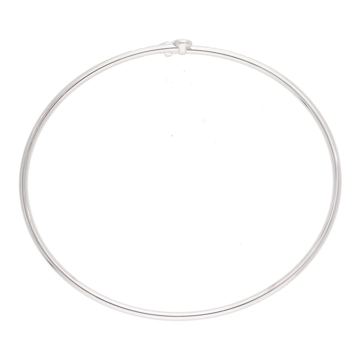 Diamond 0.11ct 18ct White Gold Crossover Bangle - Michael Jones Jeweller