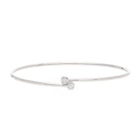 Diamond 0.11ct 18ct White Gold Crossover Bangle