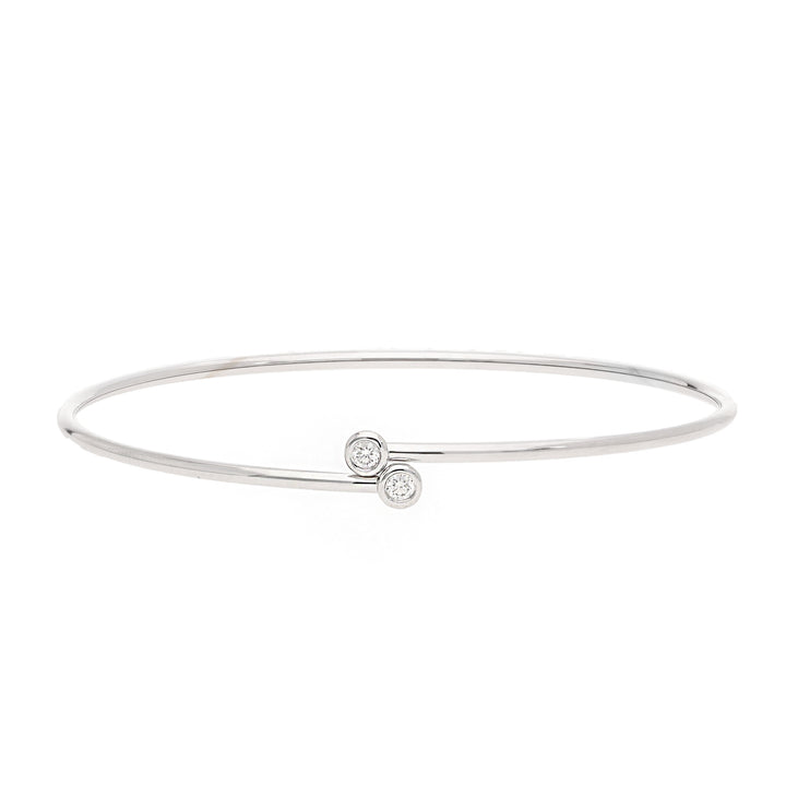Diamond 0.11ct 18ct White Gold Crossover Bangle