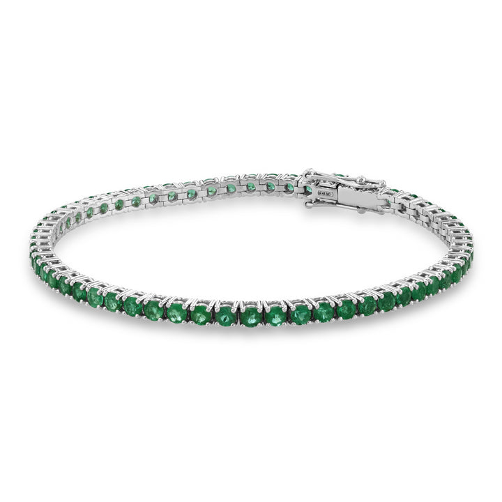 Emerald 18ct White Gold Tennis Bracelet