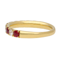 Ruby and Diamond 18ct Yellow Gold Half Eternity Ring - Michael Jones Jeweller