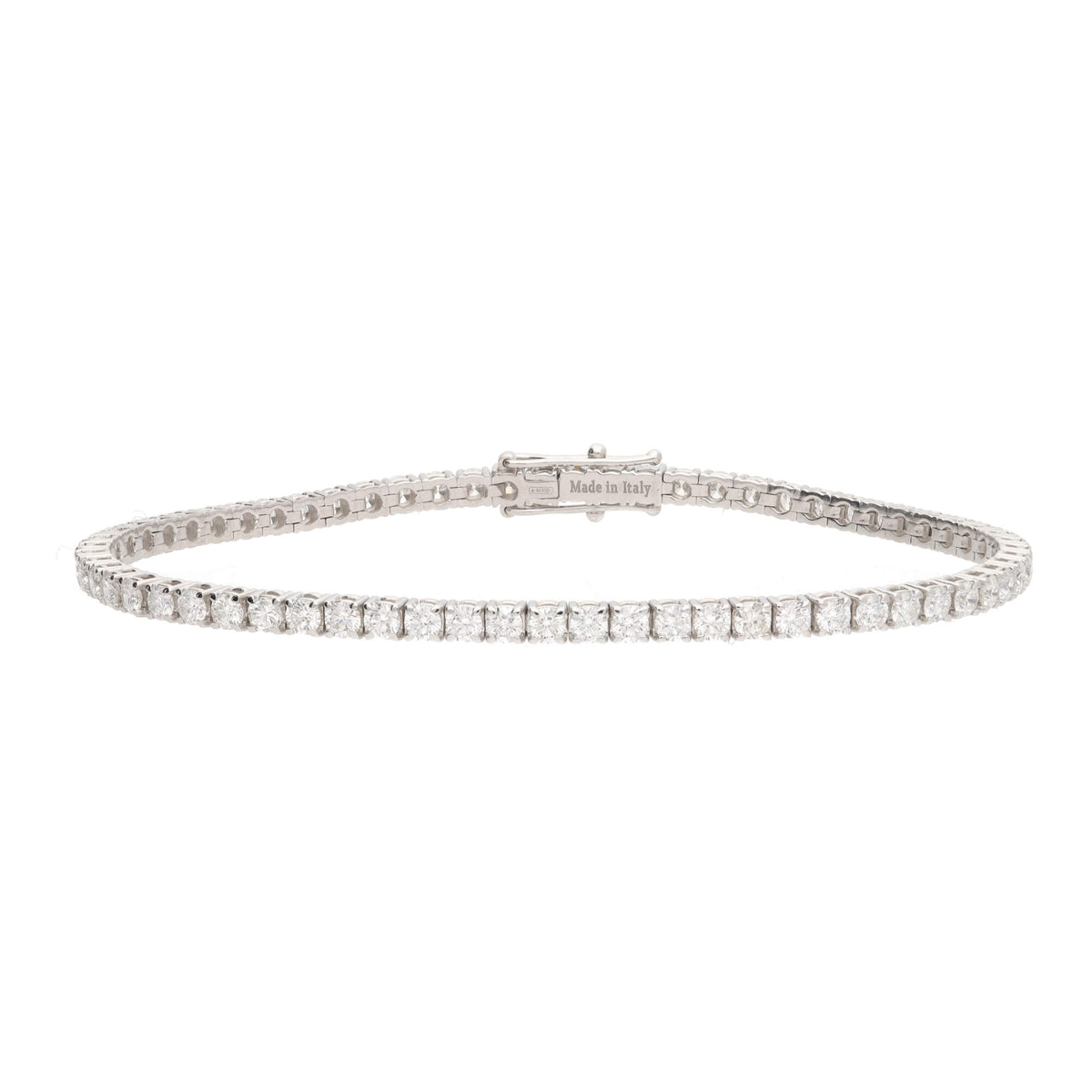 Diamond 4.10ct 18ct White Gold Line Bracelet - Michael Jones Jeweller