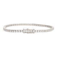 Diamond 4.10ct 18ct White Gold Line Bracelet - Michael Jones Jeweller