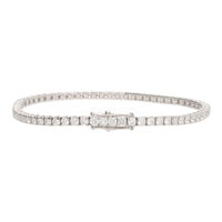 Diamond 4.10ct 18ct White Gold Line Bracelet - Michael Jones Jeweller