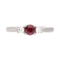 Ruby and Diamond Platinum Triliogy Ring (M.5)