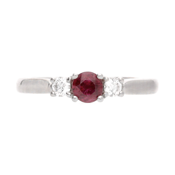 Ruby and Diamond Platinum Triliogy Ring (M.5)