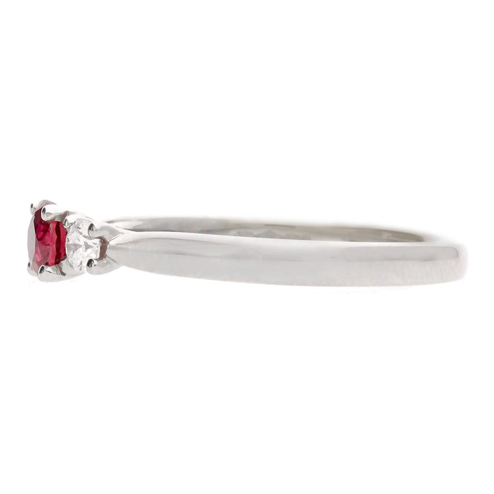 Ruby and Diamond Platinum Triliogy Ring (M.5)