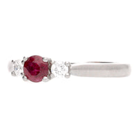 Ruby and Diamond Platinum Triliogy Ring (M.5)