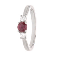 Ruby and Diamond Platinum Triliogy Ring (M.5)