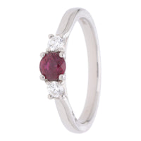 Ruby and Diamond Platinum Triliogy Ring (M.5) - Michael Jones Jeweller