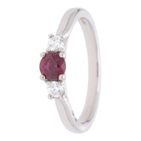 Ruby and Diamond Platinum Triliogy Ring (M.5)