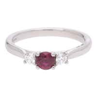 Ruby and Diamond Platinum Triliogy Ring (M.5) - Michael Jones Jeweller