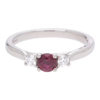 Ruby and Diamond Platinum Triliogy Ring (M.5)