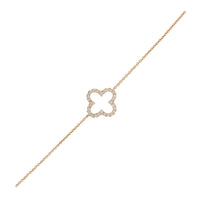 Diamond 0.50ct Open Clover 18ct Yellow Gold Bracelet - Michael Jones Jeweller
