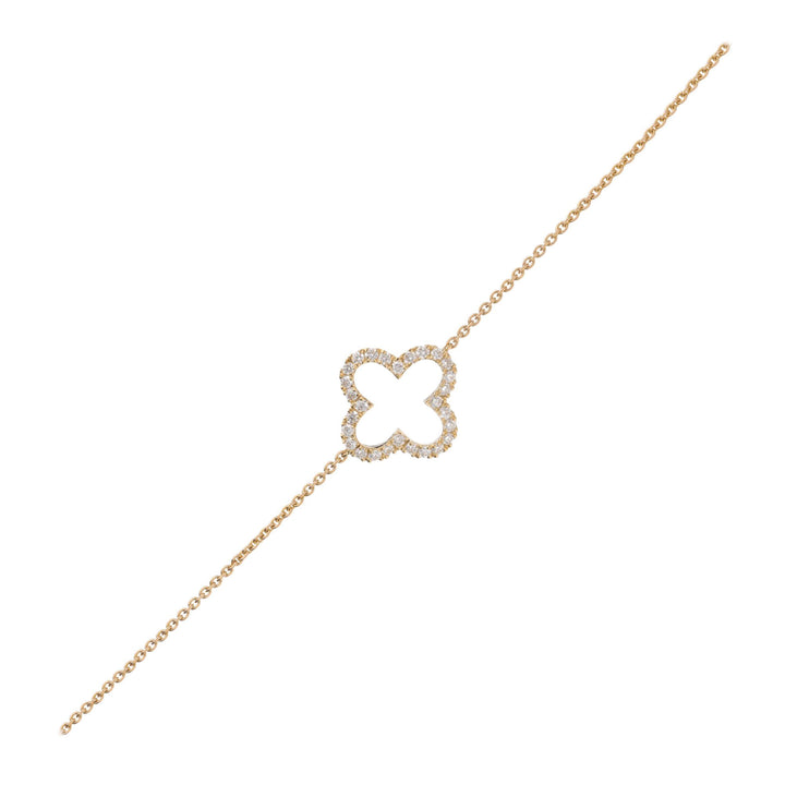 Diamond 0.50ct Open Clover 18ct Yellow Gold Bracelet
