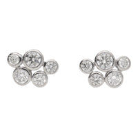 Diamond 0.70ct Five Stone Platinum Bubble Stud Earrings - Michael Jones Jeweller